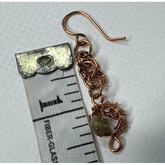 Copper Wire Necklace Earrings And Bracelet Set With Dyed Jasper Hand Made - Picture 12 of 13